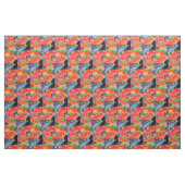 Elegantes abstraktes Rot-Blütenschwarz Stoff (Fat Quarter (45,7 x 55,9 cm))