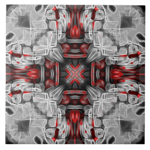 Elegantes, abstraktes, rotes, graues, weißes Muste Fliese