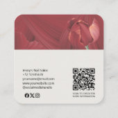 Elegantes Abstraktes, rotes Muster Nail Makeup Rabattkarte (Rückseite)