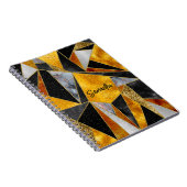 Elegantes, abstraktes, schwarz-geometrisches Sketc Notizblock (Rechte Seite)