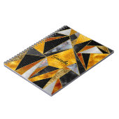 Elegantes, abstraktes, schwarz-geometrisches Sketc Notizblock (Linke Seite)