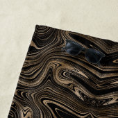 Elegantes abstraktes Schwarz-Gold-Monogramm Strandtuch (Beispiel)