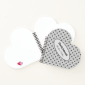 Elegantes Abstraktes Schwarz-Weiß-Herz-Muster Notizblock (Innenseite)