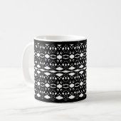 Elegantes Abstraktes Schwarz-Weiß-Muster Kaffeetasse (Vorderseite Links)