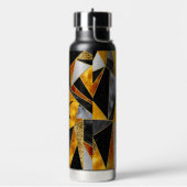 Elegantes abstraktes, schwarzes geometrisches Gold Trinkflasche (Links)