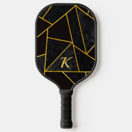 Elegantes abstraktes, schwarzes Gold Pickleball Schläger