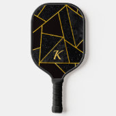 Elegantes abstraktes, schwarzes Gold Pickleball Schläger (Rückseite)