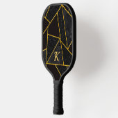 Elegantes abstraktes, schwarzes Gold Pickleball Schläger (Links)