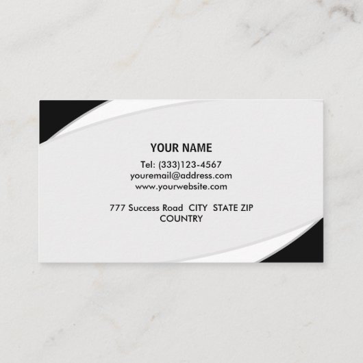 Elegantes Abstraktes Silver Gray Black & White Visitenkarte (Rückseite)