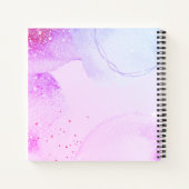 Elegantes abstraktes Sketchbook Rosa lila Ihren Na Notizblock (Rückseite)