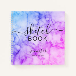 Elegantes Abstraktes Sketchbook Skriptmarble Notizblock