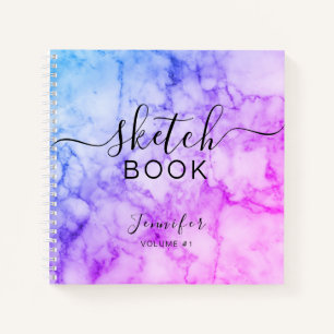 Elegantes Abstraktes Sketchbook Skriptmarble Notizblock