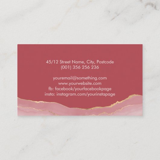 Elegantes Abstraktes Symbol und Aquarellfarbe Visitenkarte (Rückseite)