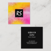 Elegantes, abstraktes und farbenfrohes Grafikdesig Quadratische Visitenkarte (Vorne/Hinten)