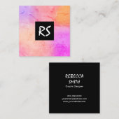 Elegantes, abstraktes und farbenfrohes Grafikdesig Quadratische Visitenkarte (Vorne/Hinten)