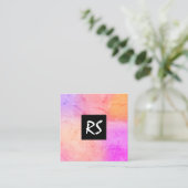 Elegantes, abstraktes und farbenfrohes Grafikdesig Quadratische Visitenkarte (Stehend Vorderseite)