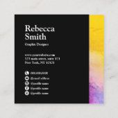 Elegantes, abstraktes und farbenfrohes Grafikdesig Quadratische Visitenkarte (Rückseite)