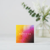 Elegantes, abstraktes und farbenfrohes Grafikdesig Quadratische Visitenkarte (Stehend Vorderseite)