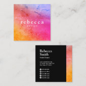 Elegantes, abstraktes und farbenfrohes Grafikdesig Quadratische Visitenkarte (Vorne/Hinten)