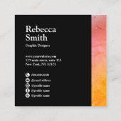 Elegantes, abstraktes und farbenfrohes Grafikdesig Quadratische Visitenkarte (Rückseite)