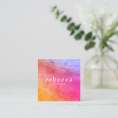 Elegantes, abstraktes und farbenfrohes Grafikdesig Quadratische Visitenkarte (Stehend Vorderseite)