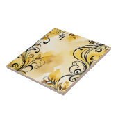 Elegantes Abstraktes Wasserfarben Gelb Fliese (Seite)