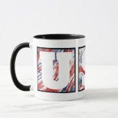 Elegantes Abstraktes Wasserfarbenzeichen "USA" Tasse (Links)