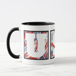 Elegantes Abstraktes Wasserfarbenzeichen "USA" Tasse