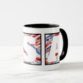 Elegantes Abstraktes Wasserfarbenzeichen "USA" Tasse (VorderseiteRechts)