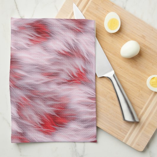 Elegantes, Abstraktes, weiche Fluffy-Fur-Muster | Geschirrtuch (Viertel Falte)