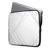 Elegantes Abstraktes, weißes Muster Laptopschutzhülle (Vorderseite Links)