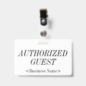 Elegantes Abzeichen "AUTHORIZED GUEST" Ausweis (Vorderseite mit Clip)