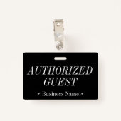 Elegantes Abzeichen "AUTHORIZED GUEST" Ausweis (Rückseite mit Klammer)