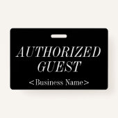 Elegantes Abzeichen "AUTHORIZED GUEST" Ausweis (Rückseite)