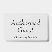 Elegantes Abzeichen "Authorized Guest" Ausweis (Rückseite)