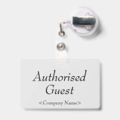 Elegantes Abzeichen "Authorized Guest" Ausweis (Rückseite mit Ausziehbar)