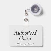Elegantes Abzeichen "Authorized Guest" Ausweis (Vorderseite mit Ausziehbar)