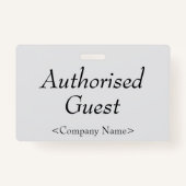 Elegantes Abzeichen "Authorized Guest" Ausweis (Rückseite)