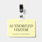 Elegantes Abzeichen "AUTHORIZED VISITOR" Ausweis (Vorderseite mit Clip)