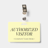 Elegantes Abzeichen "AUTHORIZED VISITOR" Ausweis (Rückseite mit Clip)
