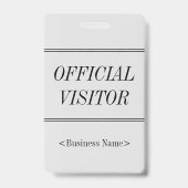 Elegantes Abzeichen "OFFIZIELL VISITOR" Ausweis (Rückseite)