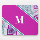 Elegantes Achat-Initial-Monogramm Mousepad (Vorne)
