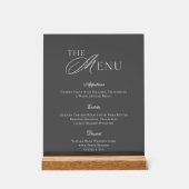 Elegantes Acryl Hochzeitsmenü Acrylschild (Vorderseite)