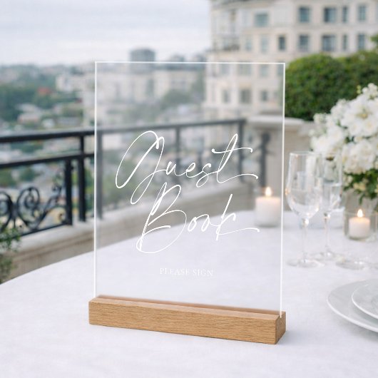 Elegantes Acrylic Gästebuchzeichen Acrylschild