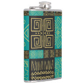 Elegantes Afrikanisches Tribal Geometrisches Muste Flachmann (Rechts)