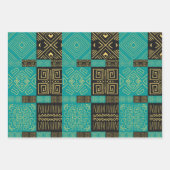 Elegantes Afrikanisches Tribal Geometrisches Muste Geschenkpapier Set (Vorderseite)