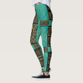 Elegantes Afrikanisches Tribal Geometrisches Muste Leggings (Links)