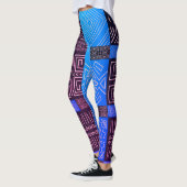 Elegantes Afrikanisches Tribal Geometrisches Muste Leggings (Links)