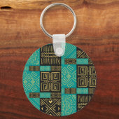 Elegantes Afrikanisches Tribal Geometrisches Muste Schlüsselanhänger (Rückseite)