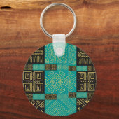 Elegantes Afrikanisches Tribal Geometrisches Muste Schlüsselanhänger (Vorderseite)